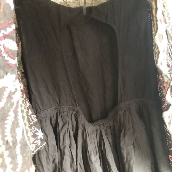 Free people frida black embroidered float dress fully lined mini size xs - Picture 7 of 7